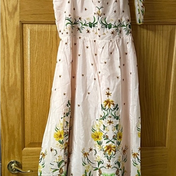 FARM Rio Cream Spring or Summer Green Floral Maxi Dress - Picture 7 of 8